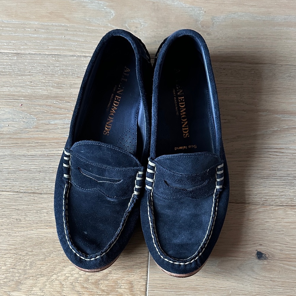 Allen Edmonds Navy Suede Loafers
